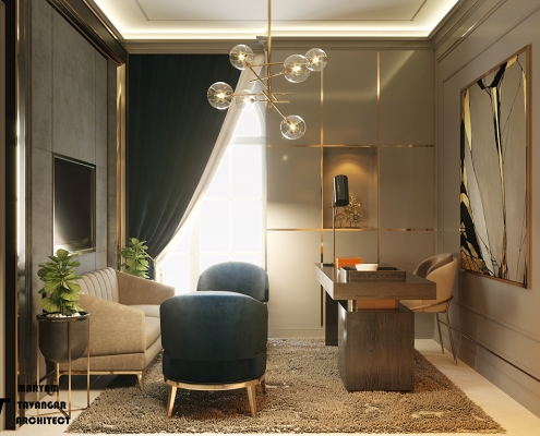 MaryamTavangar-3d-render luxury interior office design render 3